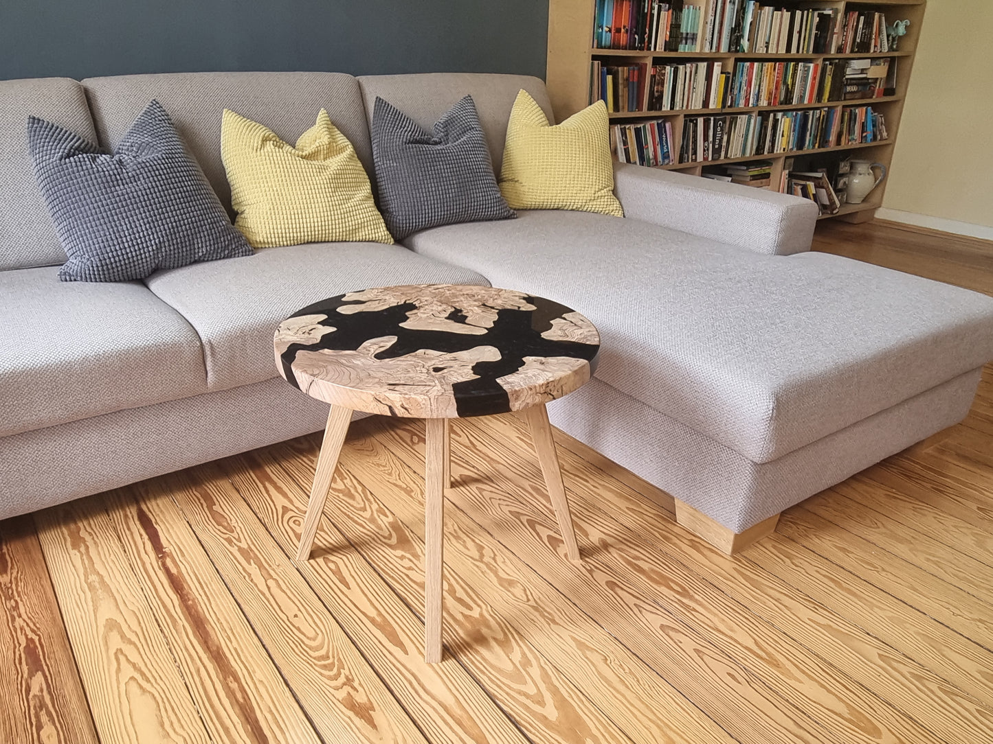 Coffee Table, Olive wood and black epoxy resin