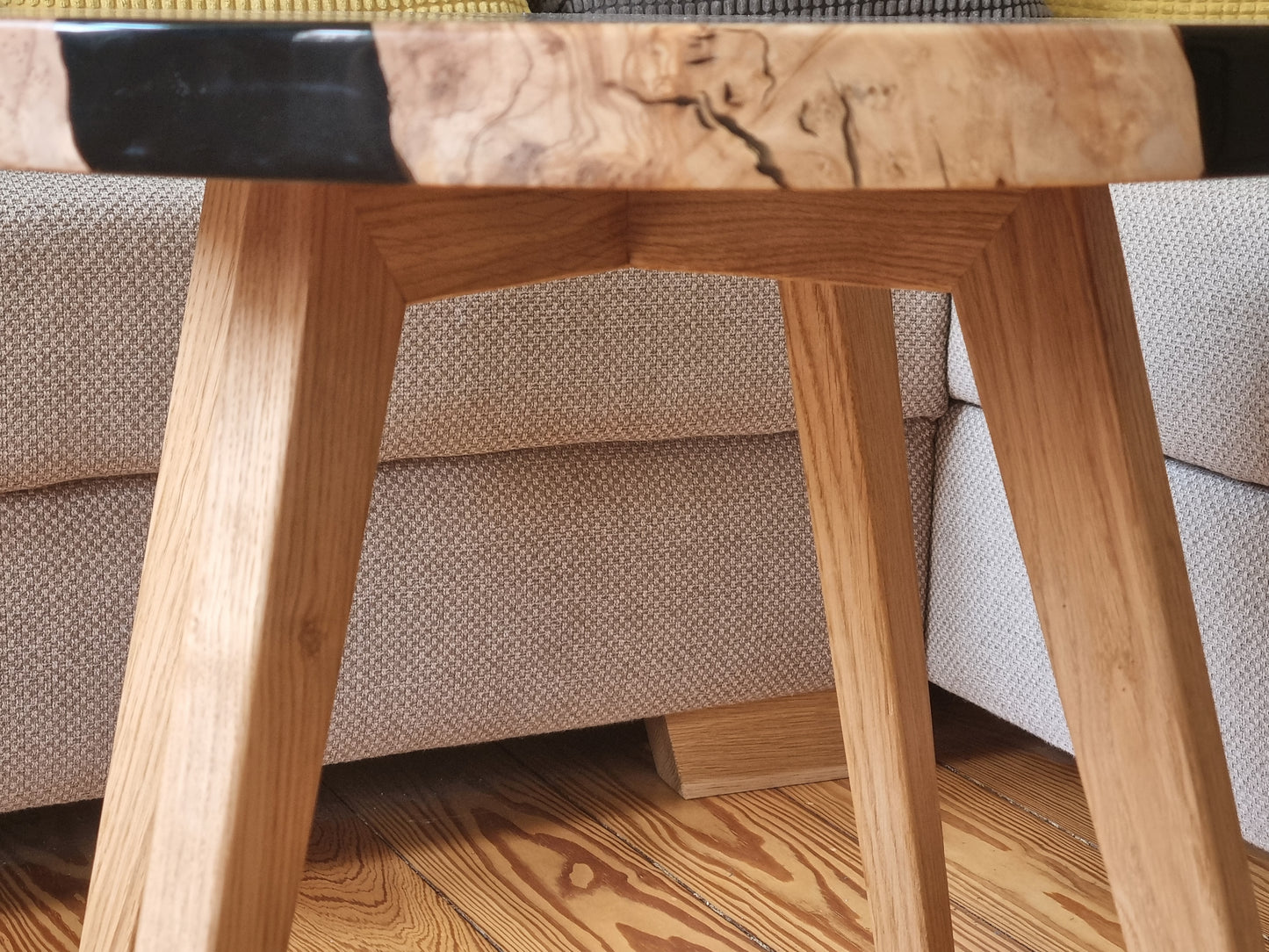 Coffee Table, Olive wood and black epoxy resin