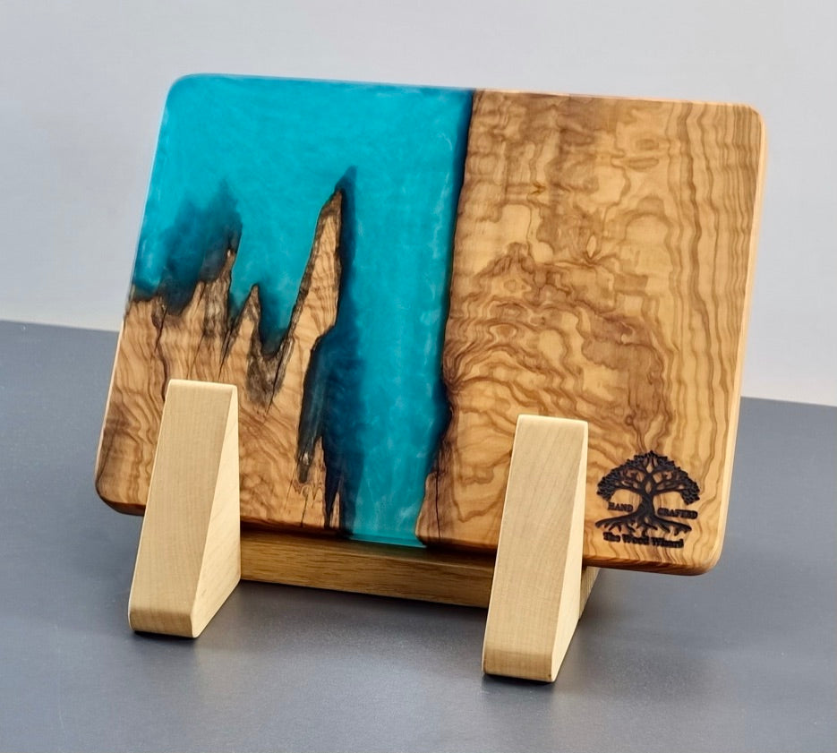 Olive Wood Serving/Cutting Board - Half size Epoxy Resin