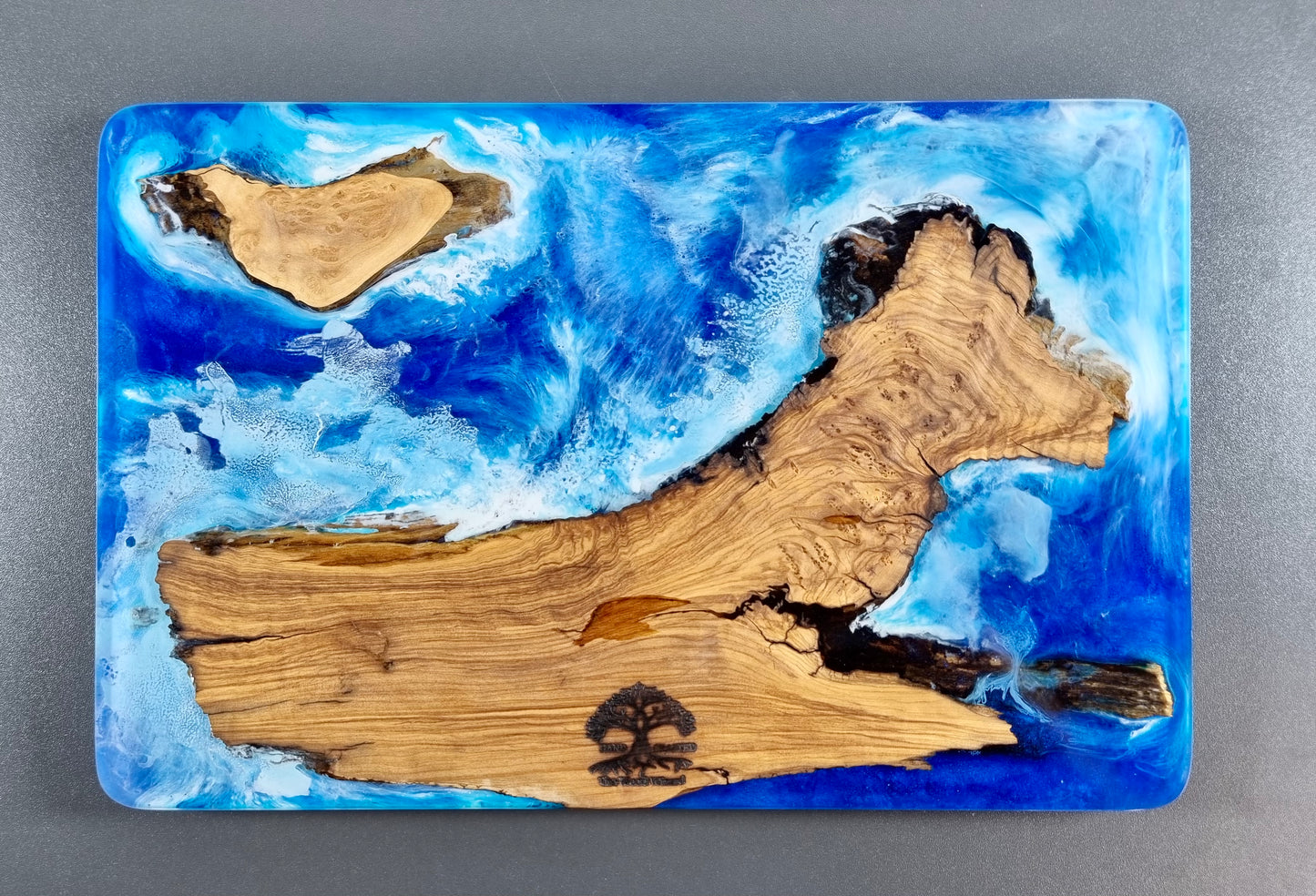Olive Wood Serving/Cutting Board - Ocean scence Epoxy Resin