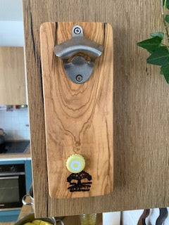 Handmade Wood & Epoxy Resin Wall-Mounted Bottle Opener
