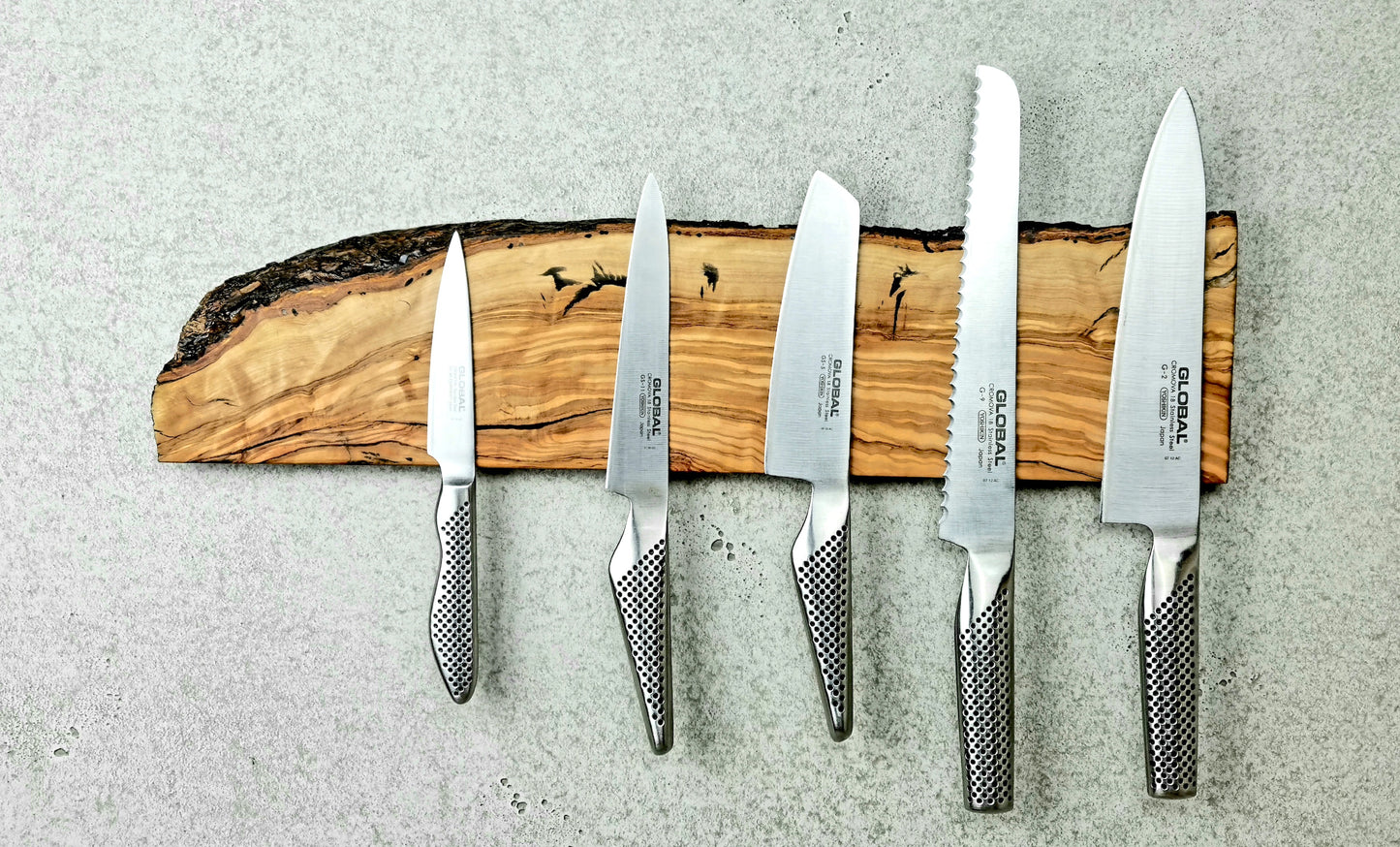 Magnetic Knife Holder, Olive Wood, Wall mounted