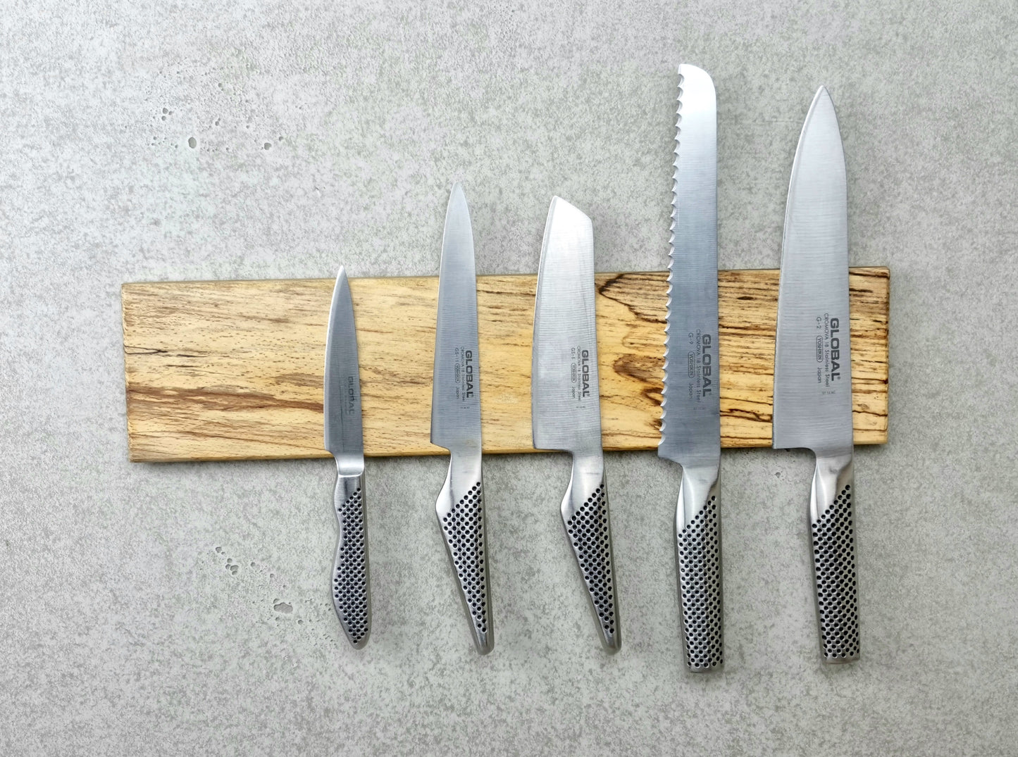 Knife holder, wall mounted, beech, magnetic, kitchen